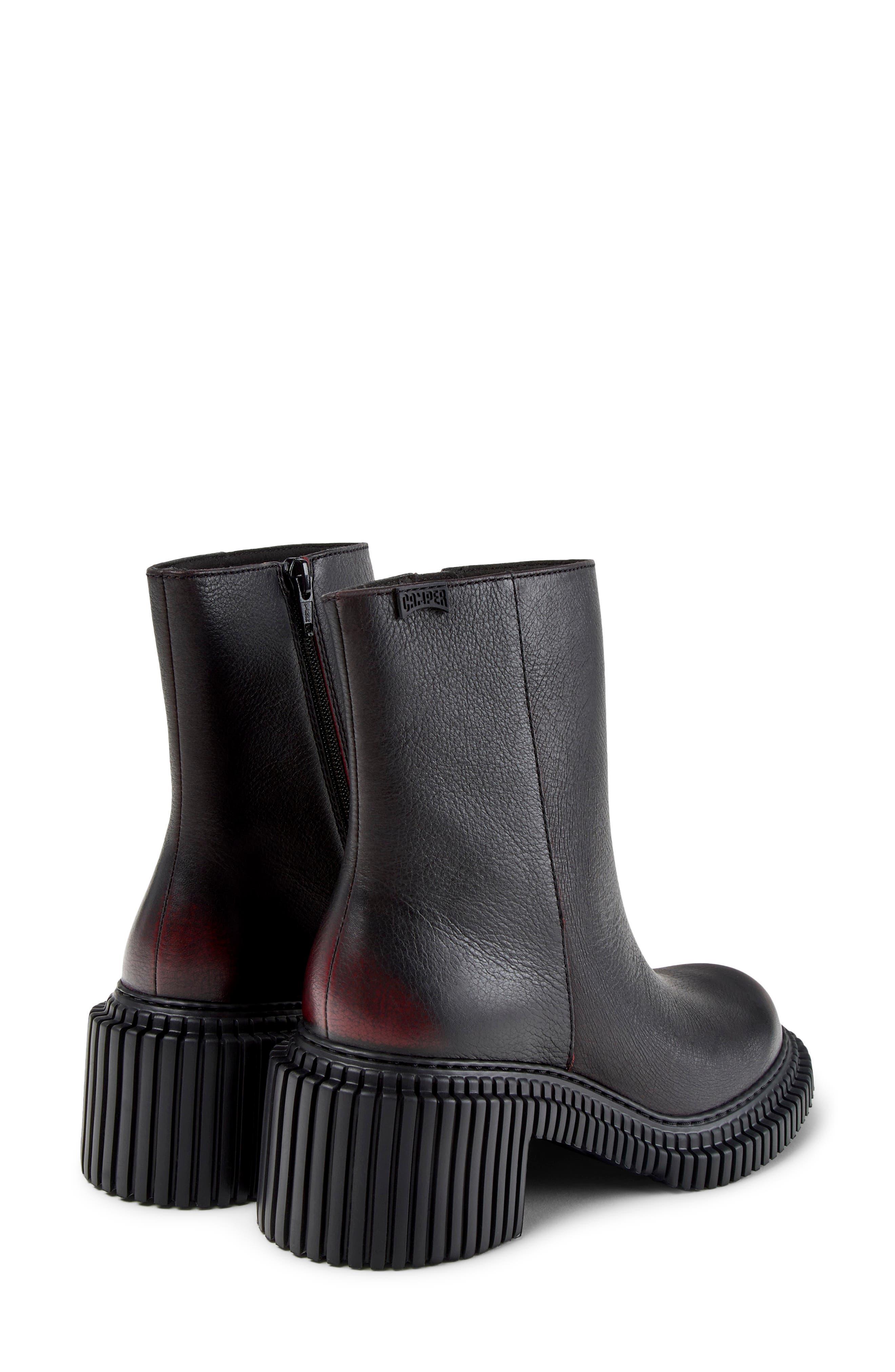 Pix London Zip Boot, Alternate, color, BURGUNDY