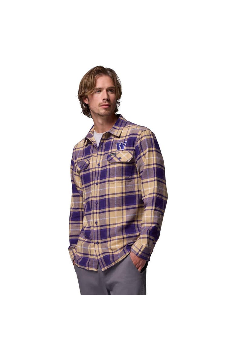 Men's Columbia  Purple Washington Huskies Flare Gun Omni-Wick Flannel Long Sleeve Button-Up Shirt, Alternate, color, Purple
