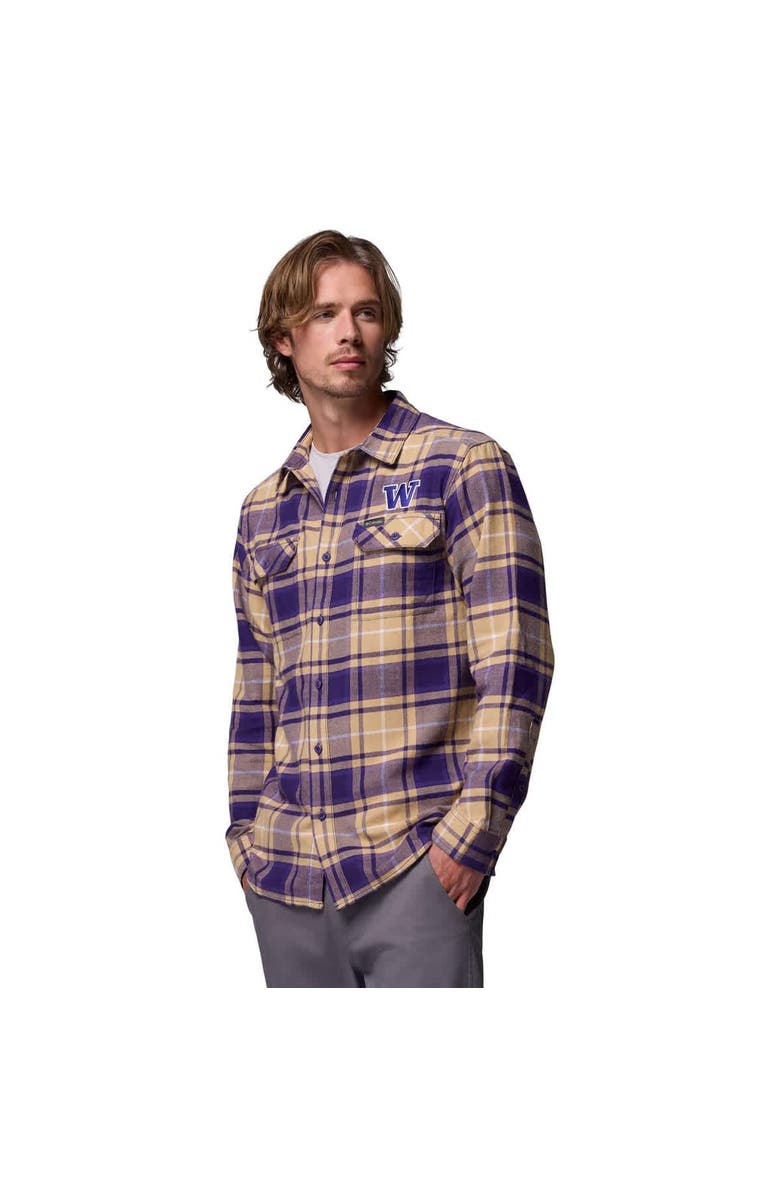 Columbia Men's Columbia Purple Washington Huskies Flare Gun Omni-Wick Flannel Long Sleeve Button-Up Shirt, Alternate, color, Purple