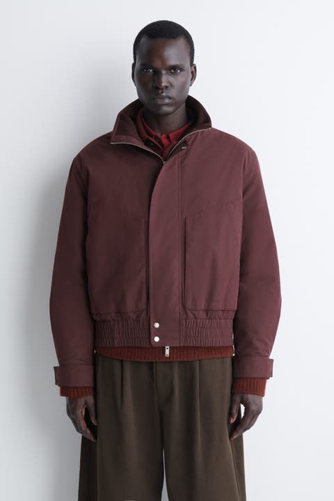Padded Mock-Neck Bomber Jacket