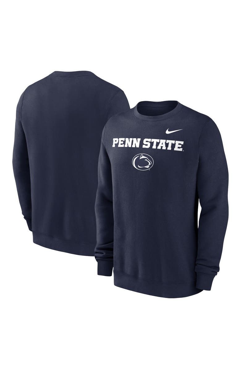 Nike Men's Nike Navy Penn State Nittany Lions Primetime Primary Stack Pullover Sweatshirt, Main, color, 