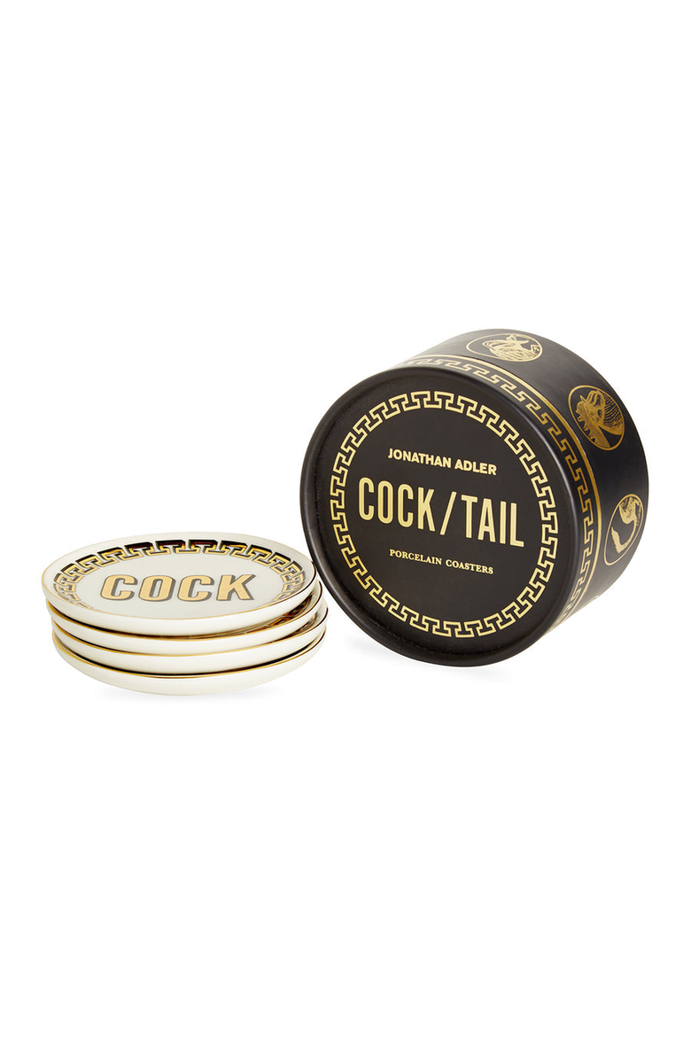 Jonathan Adler Cock/Tail Coaster Set, Main, color, 