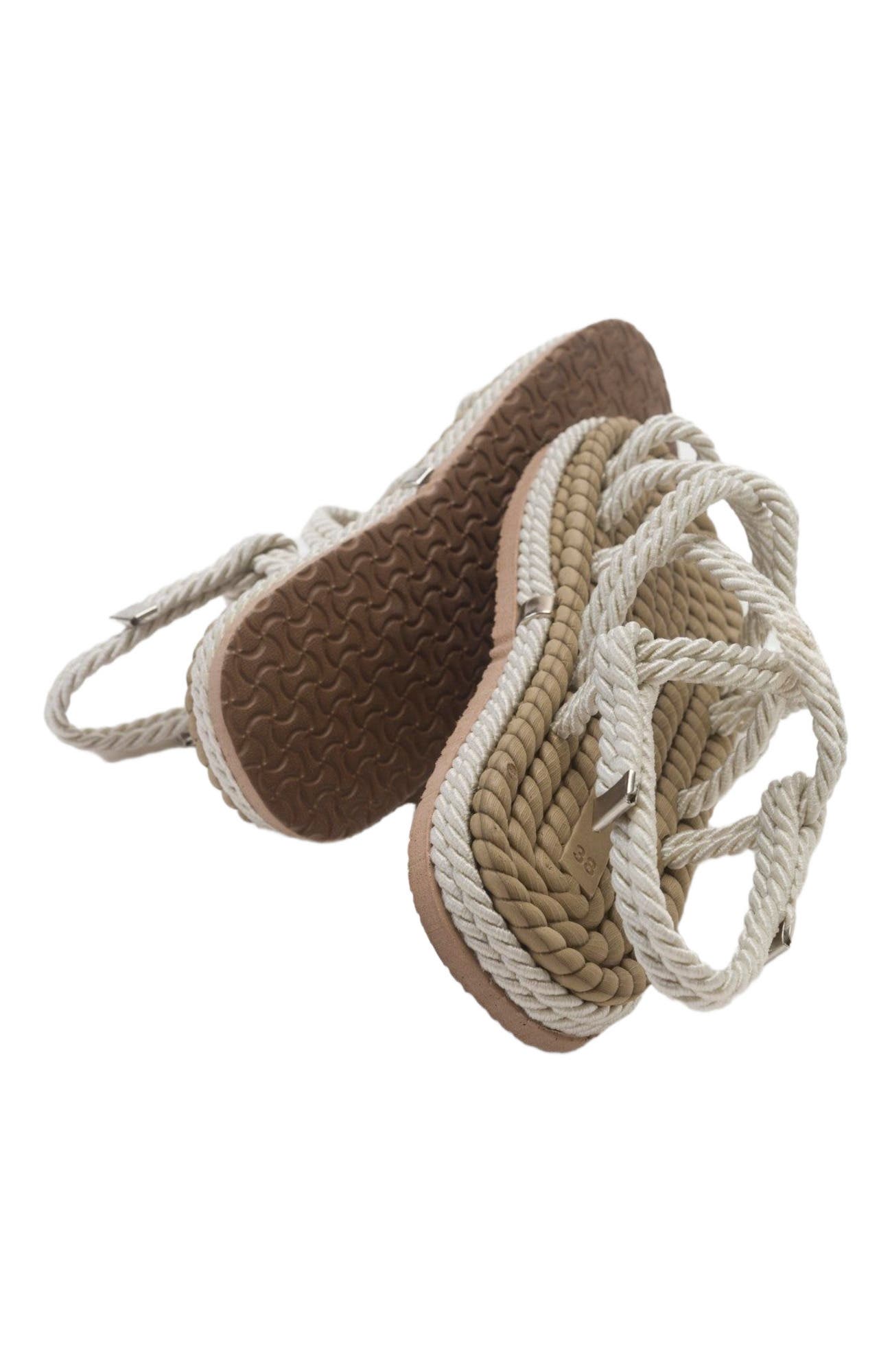 POMA Flat Sandal, Alternate, color, Beige Faux Leather