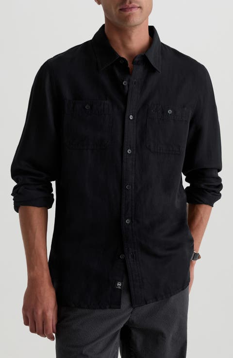 Mason Long Sleeve Linen Blend Work Shirt