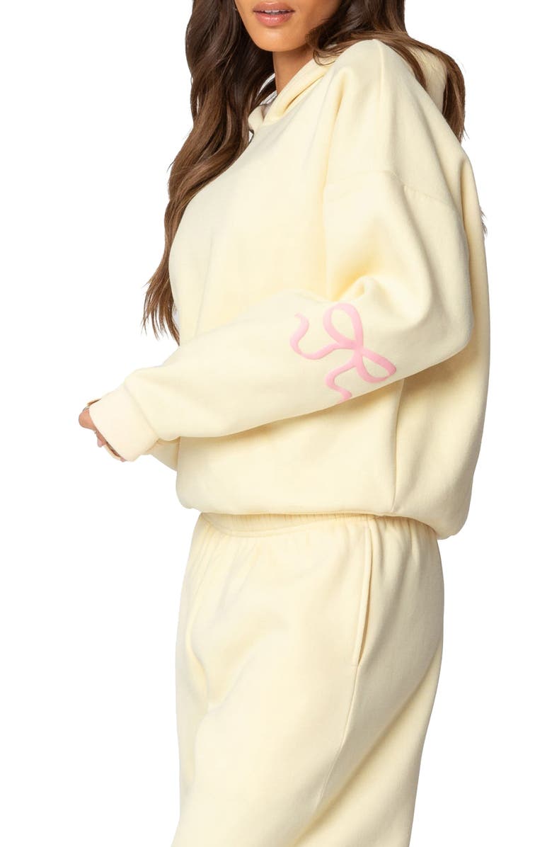 EDIKTED Bonney Bow Oversize Hoodie, Alternate, color, Yellow