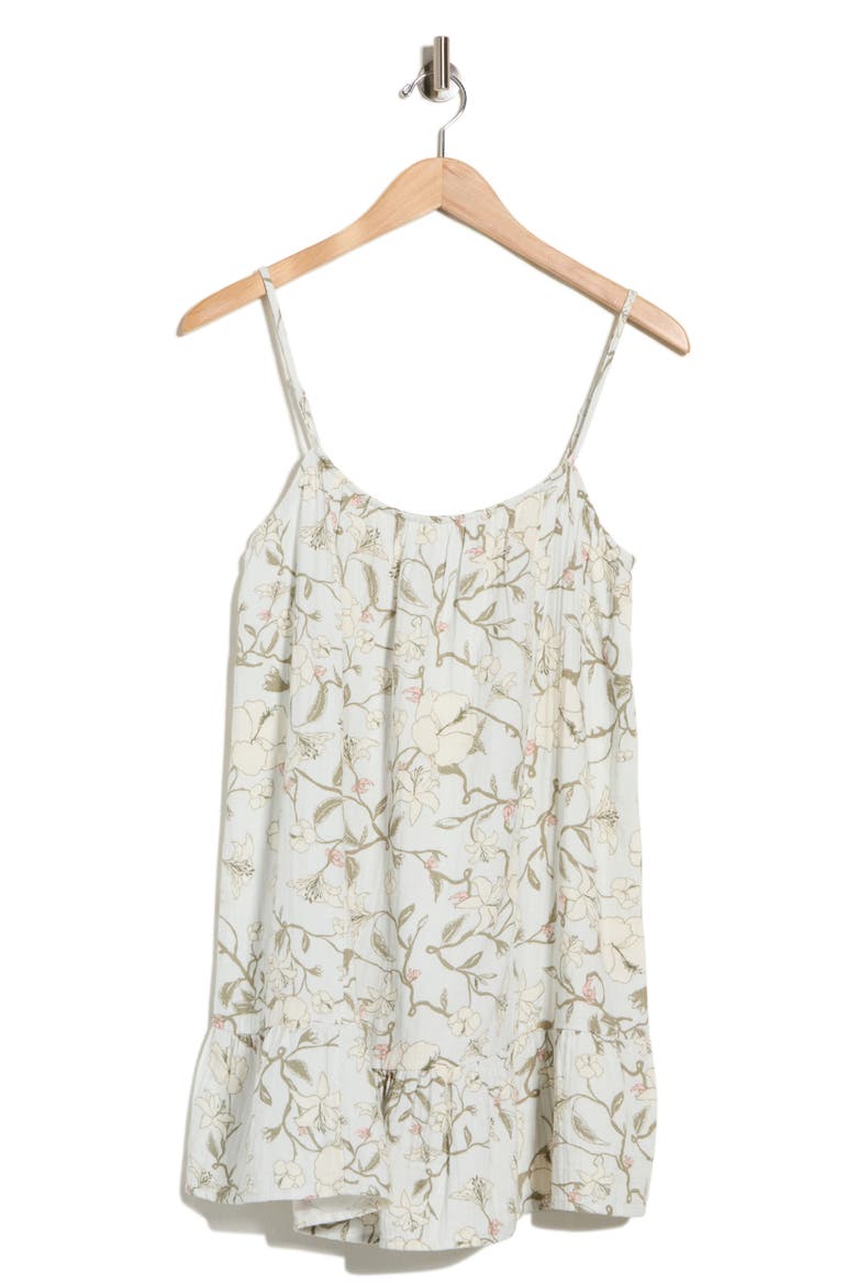 Cotton Gauze Minidress, Alternate, color, GREY- IVORY HIDDEN VEG TOILE