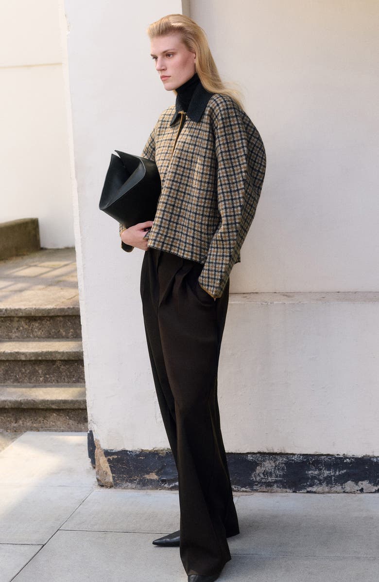 COS Plaid Merino Wool Sculpted Jacket, Alternate, color, 