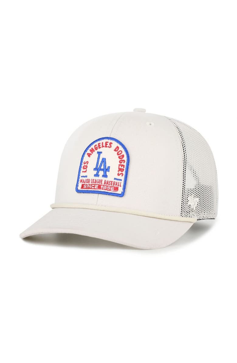 '47 Men's '47 Cream Los Angeles Dodgers Gravestone Adjustable Trucker Hat, Main, color, Cream