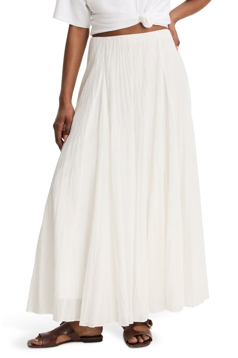 Crinkled Maxi Skirt, Main, color, OFF WHITE