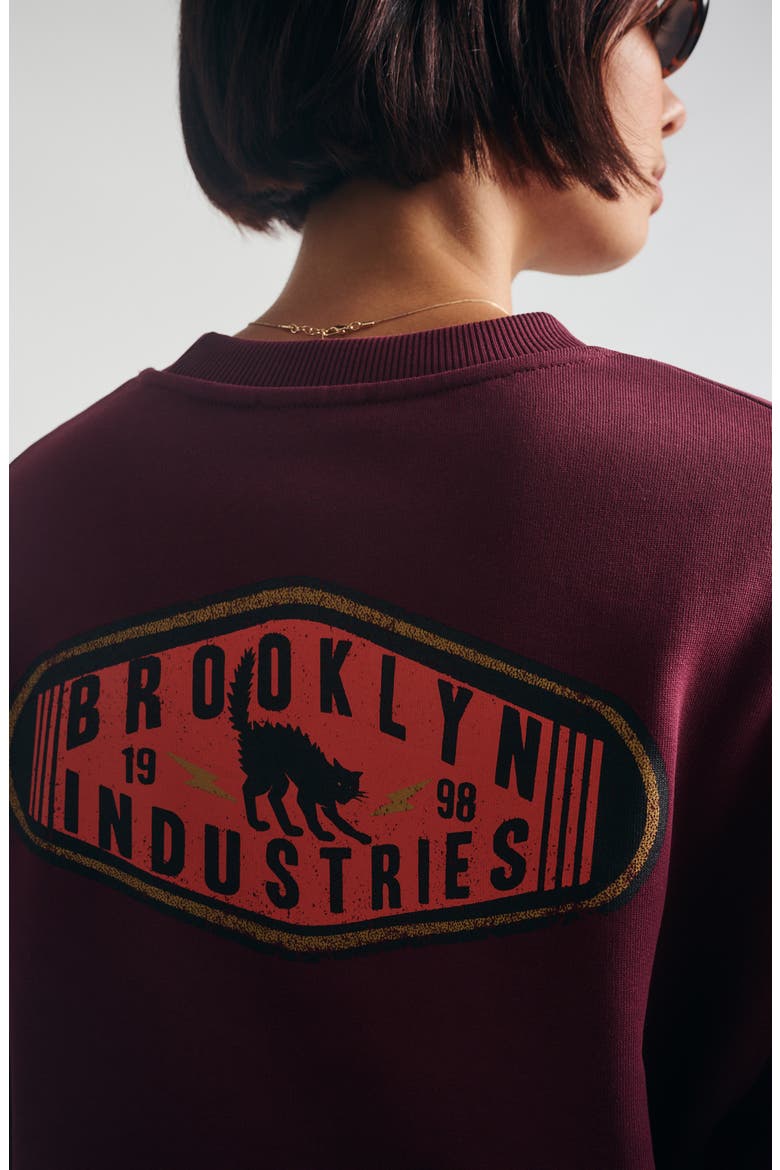 Graphic Relaxed Sweatshirt, Alternate, color, WINDSOR WINE