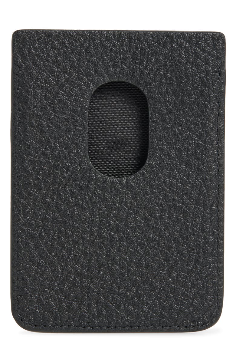 Balenciaga Magnet Leather Card Holder, Alternate, color, 1000 Black