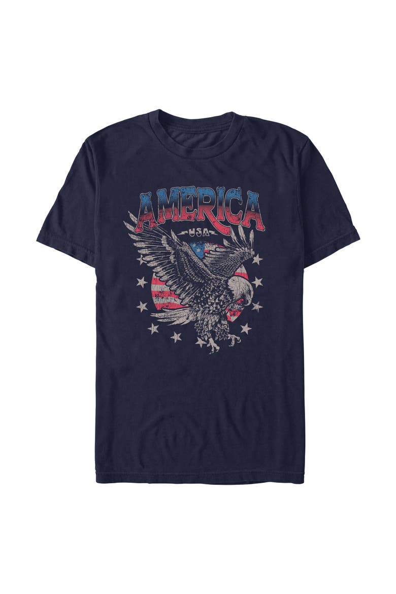Men's Lost Gods Distressed America Bald Eagle  Graphic T-Shirt, Main, color, Navy Blue