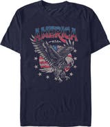 Lost Gods Men's Lost Gods Distressed America Bald Eagle Graphic T-Shirt