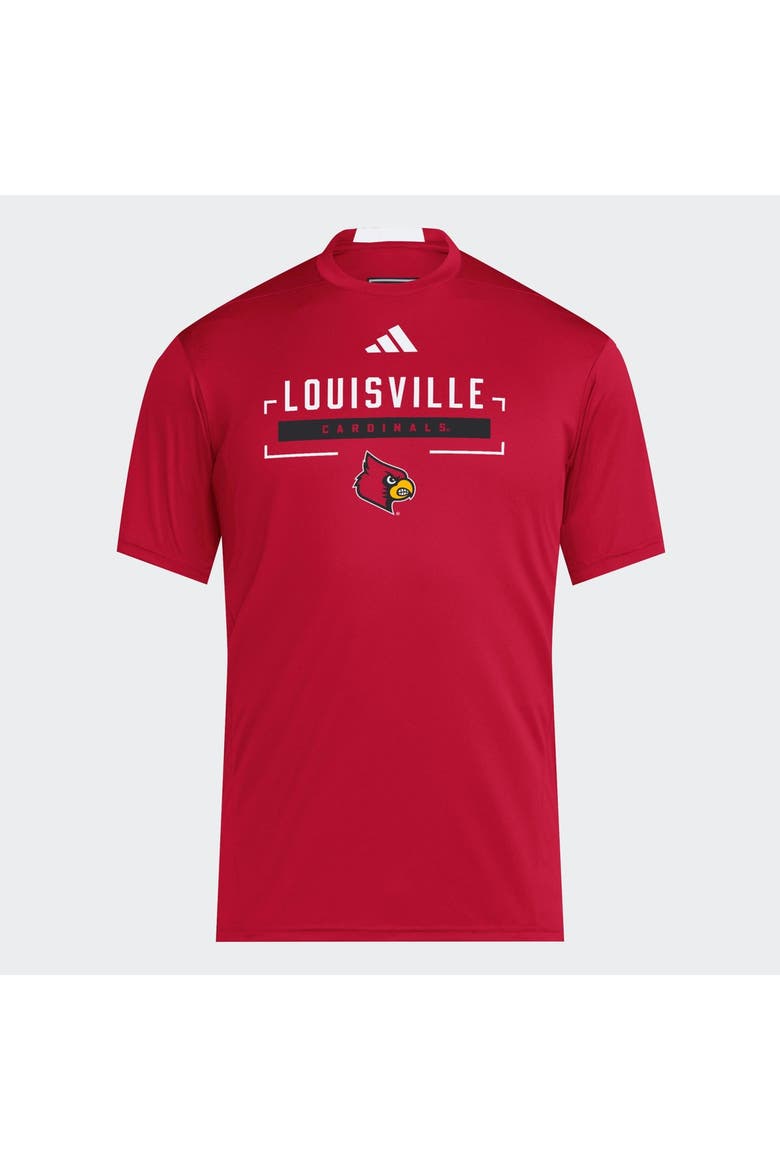 Men's adidas Red Louisville Cardinals D4T T-Shirt, Main, color, Red
