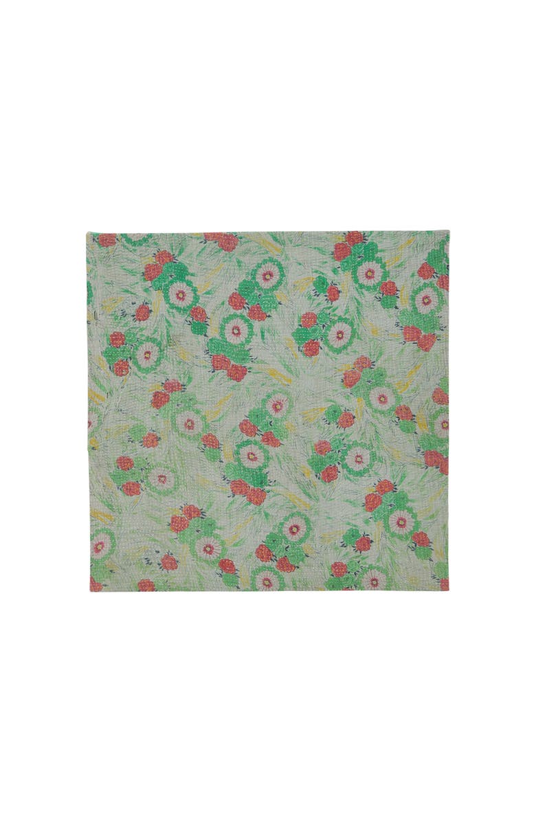 Storied Home Global Cotton Bengali Rali Quilt Fabric Wall Art, Main, color, Yellow