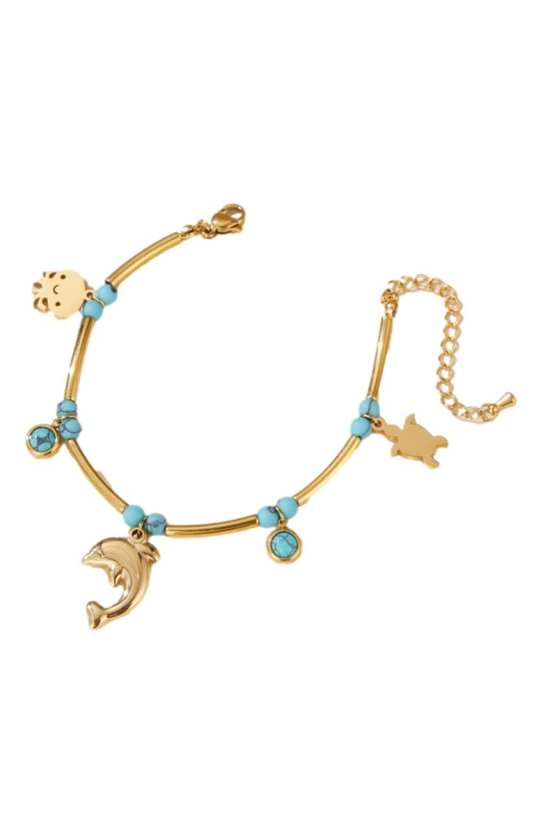 Hollywood Sensation Seabreeze Sparkle Turquoise Bracelet, Alternate, color, Gold