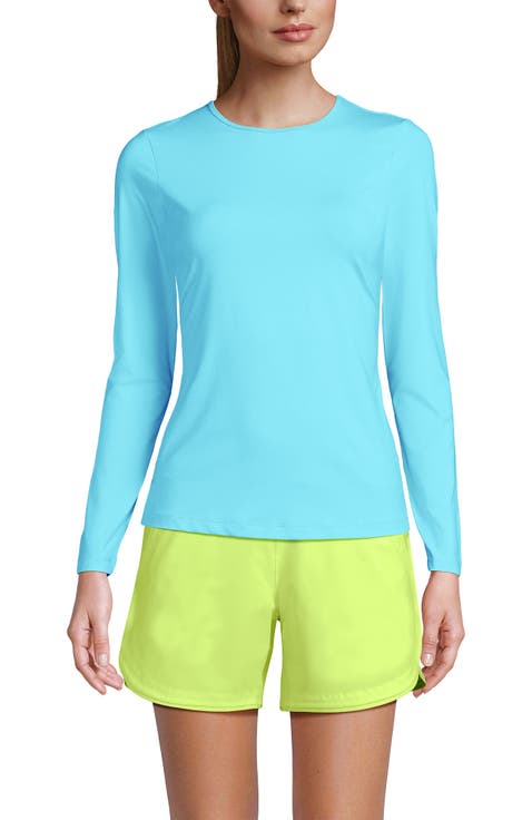 Crew Neck Long Sleeve Rash Guard UPF 50 Swim Tee