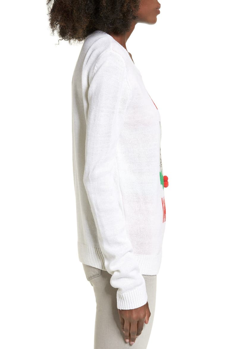 Feliz Nah I'm Good Intarsia Sweater, Alternate, color, SNOW WHITE