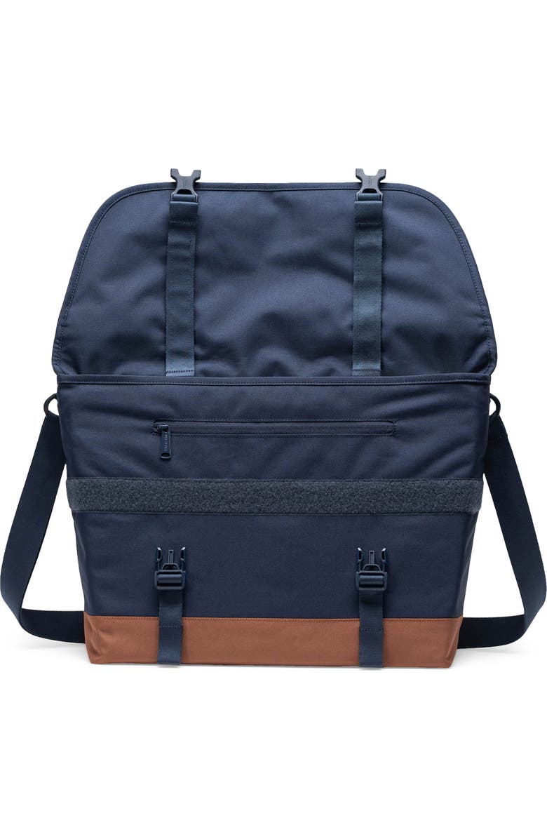 Herschel Supply Co. Cove Recycled Polyester Messenger Bag, Alternate, color, Navy/Saddle Brown