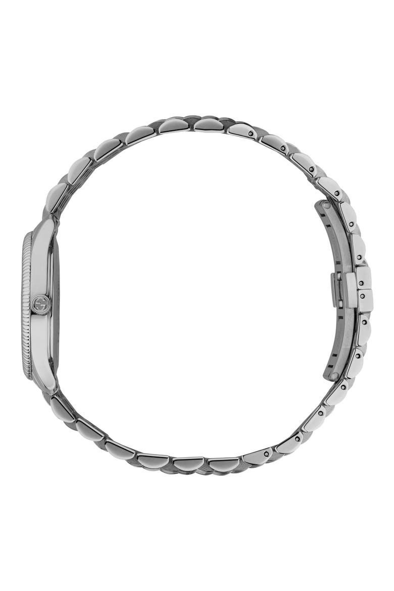 G-Timeless Bee Bracelet Watch, 29mm, Alternate, color, SILVER