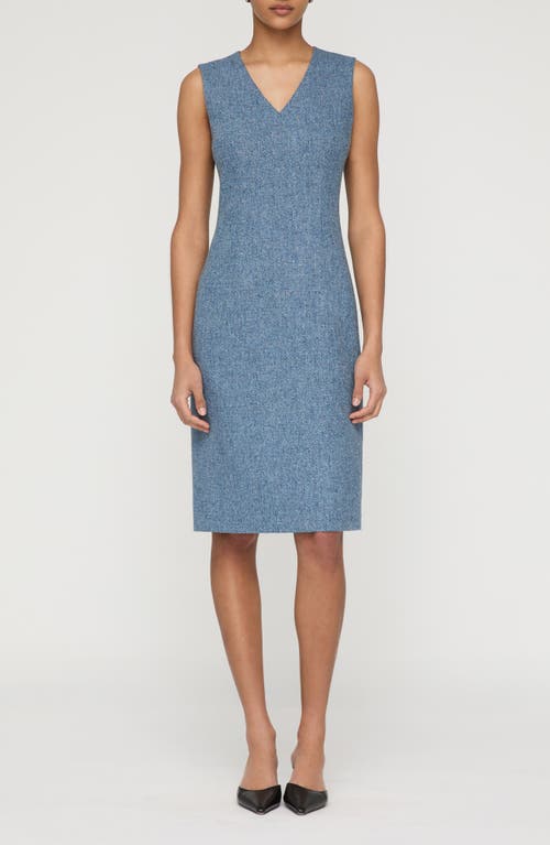 Lafayette 148 New York Sleeveless Donegal Tweed Sheath Dress In Brown