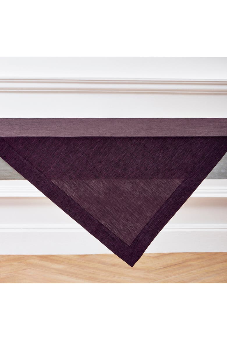 Linen Table Throw 52 x 52 Inch - Athena, Alternate, color, Grape