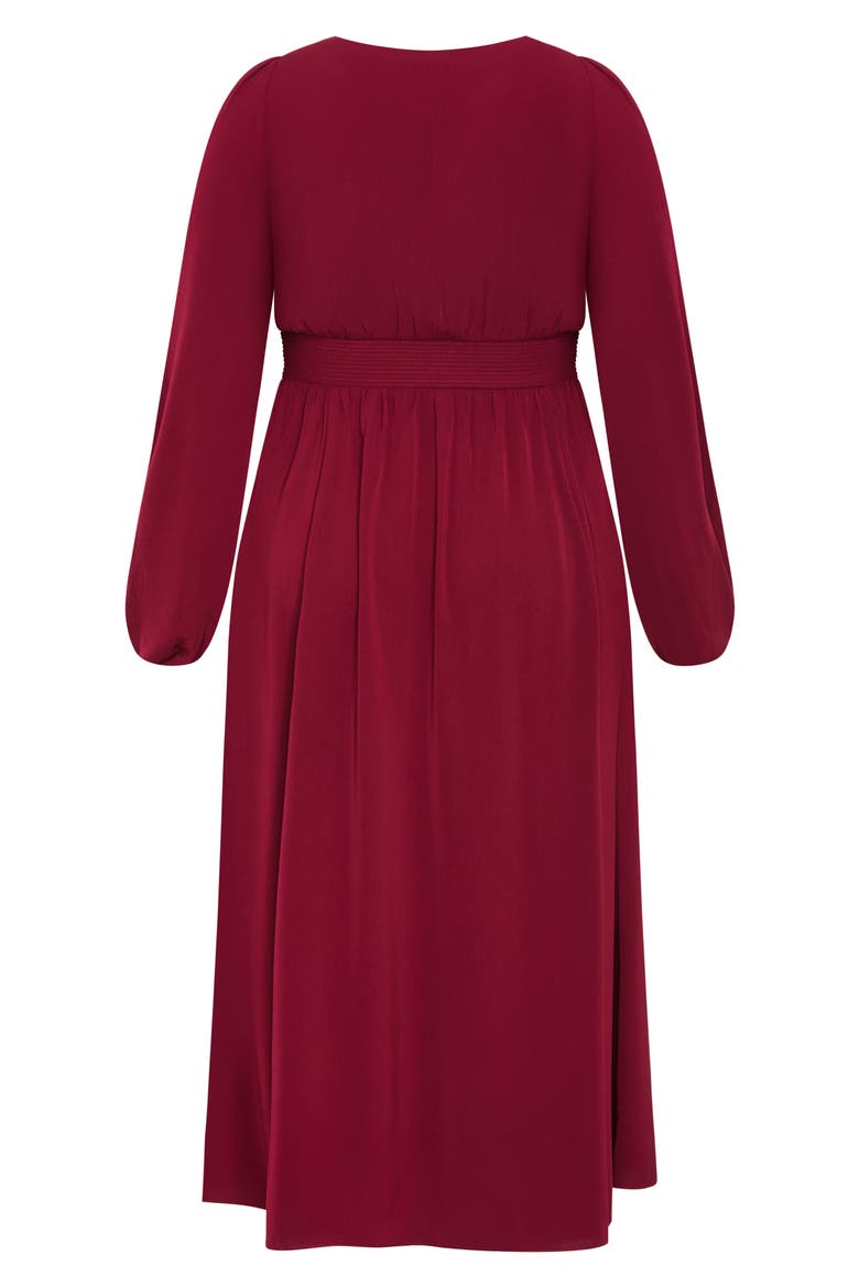 Ivanna Tie Neck Long Sleeve Maxi Dress, Alternate, color, DARK CHERRY