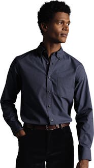 Charles Tyrwhitt Slim Fit Button-Down Collar Non-Iron Stretch Poplin Mini Gingham Shirt