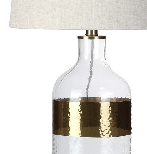Jonathan Y Stevens 25.5" Glass Led Table Lamp In Gold/clear