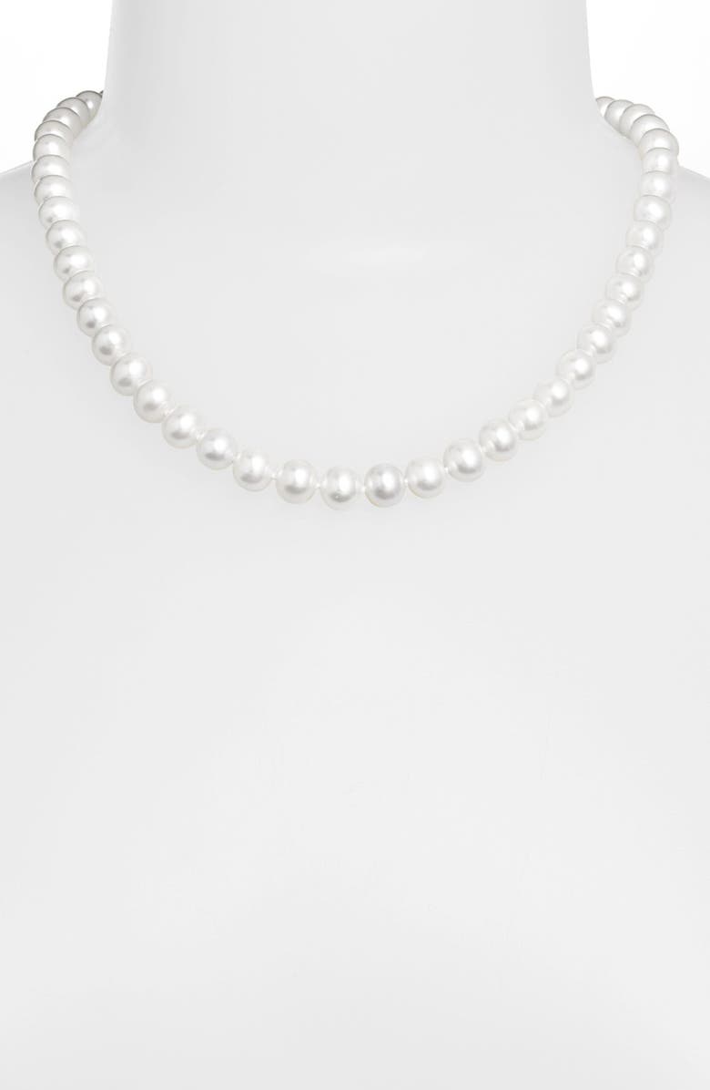 LAGOS 'Luna' 10mm Pearl Necklace, Alternate, color, Silver