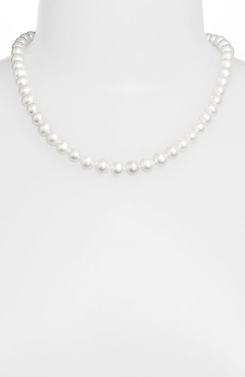 Lagos 'luna' 10mm Pearl Necklace In Silver/pearl