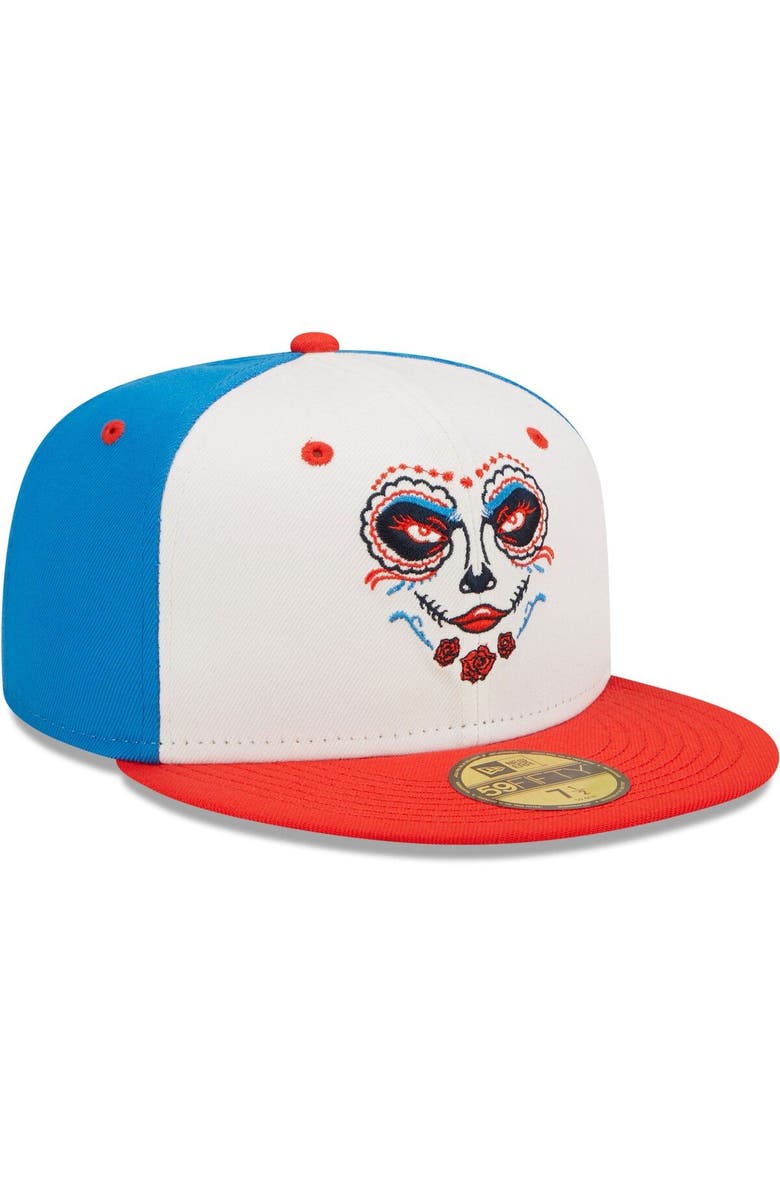 New Era Men's New Era White/Orange Familia de Tacoma Copa De La Diversion 59FIFTY Fitted Hat, Alternate, color, 