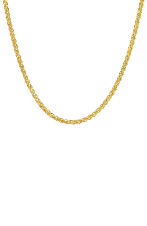 Sterling Silver Foxtail Wheat Chain Necklace