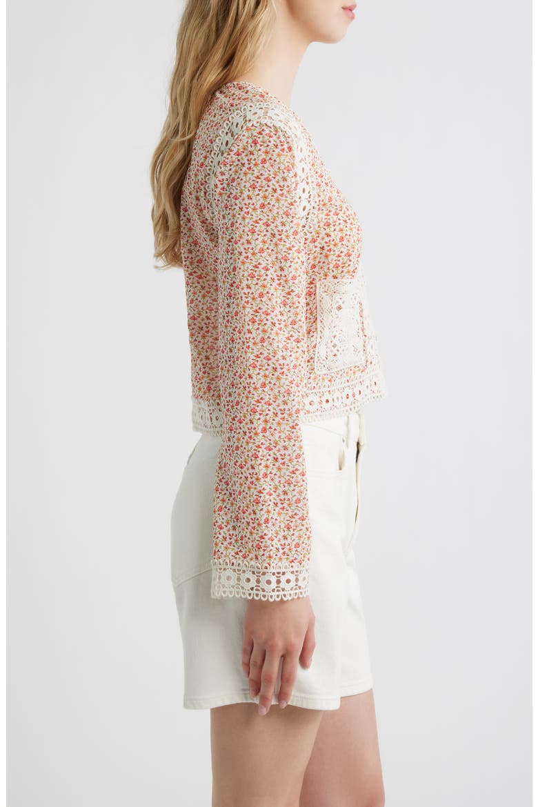 The Tory Crop Organic Cotton Voile Top, Alternate, color, GEO DITSY IVORY
