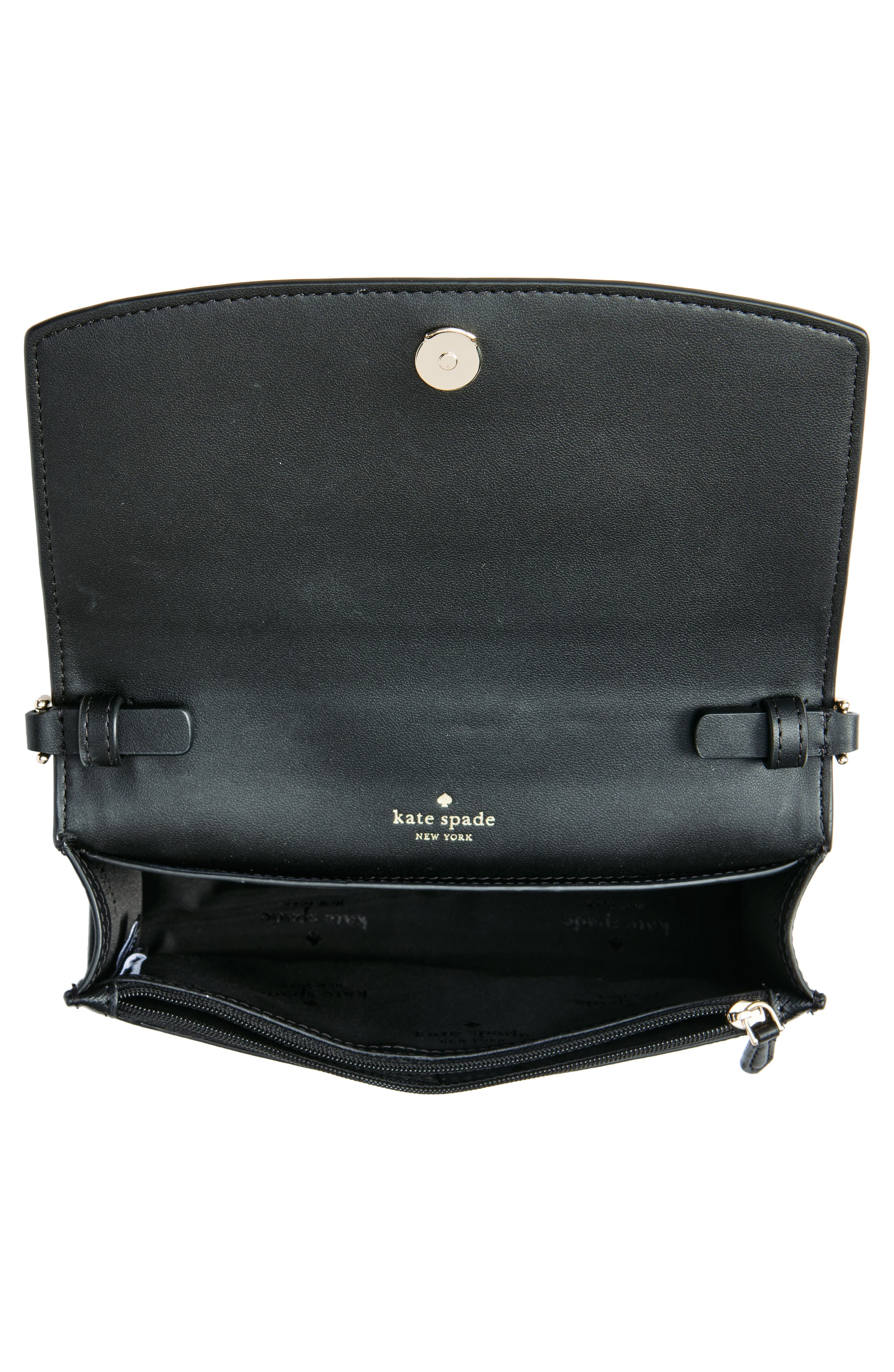 Kate Spade New York small flap crossbody bag, Alternate, color, Black