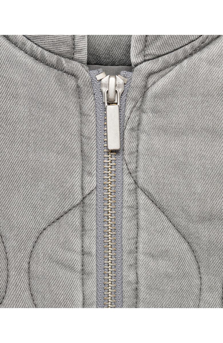 MANGO TEEN Quilted Denim Jacket, Alternate, color, Grey