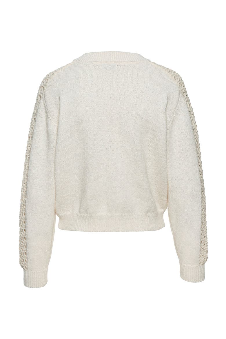 Crochet Bomber Jacket, Alternate, color, Ivory