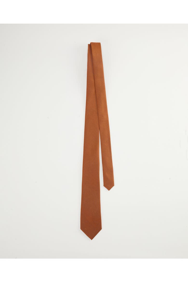 Twill Silk Tie, Alternate, color, Cinnamon Brown
