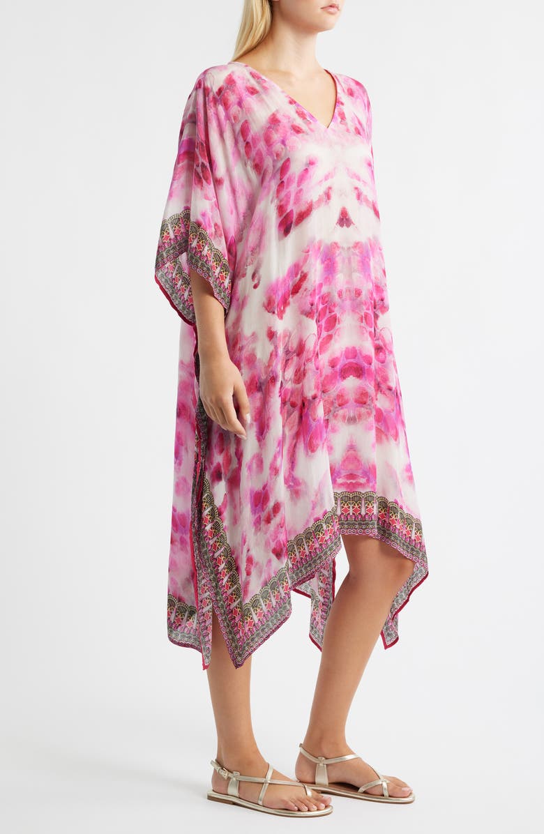 APNY Print Midi Caftan, Alternate, color, Pink/ White Multi