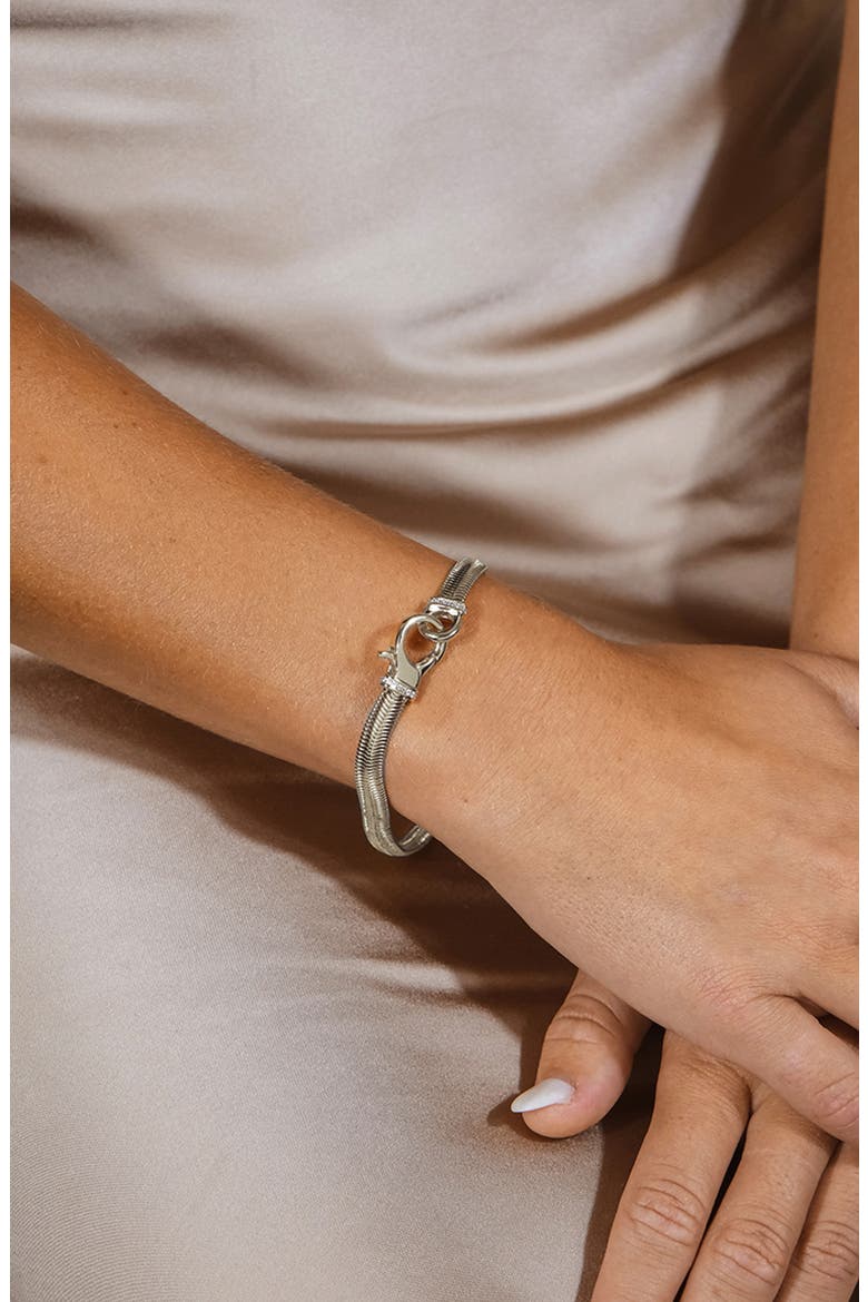 Kassidy Cubic Zirconia Statement Chain Bracelet, Alternate, color, SILVER