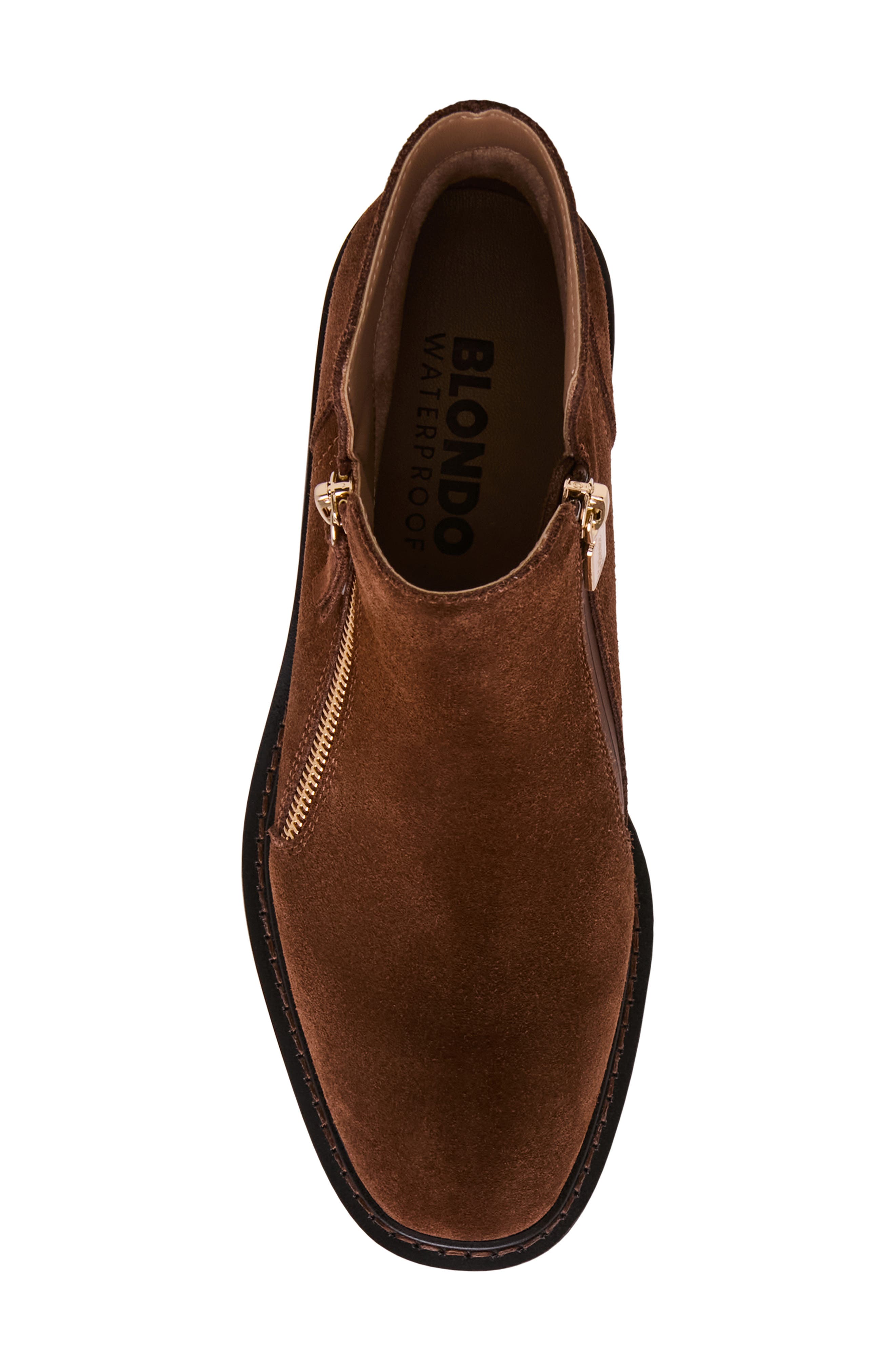 Lilani Waterproof Block Heel Bootie, Alternate, color, CHOCOLATE SUEDE