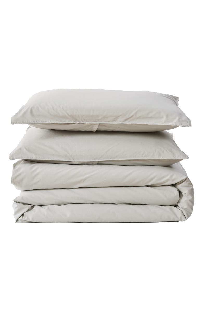 Verlee Cotton Percale Duvet Cover, Main, color, Sand