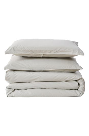 Verlee Cotton Percale Duvet Cover In Sand