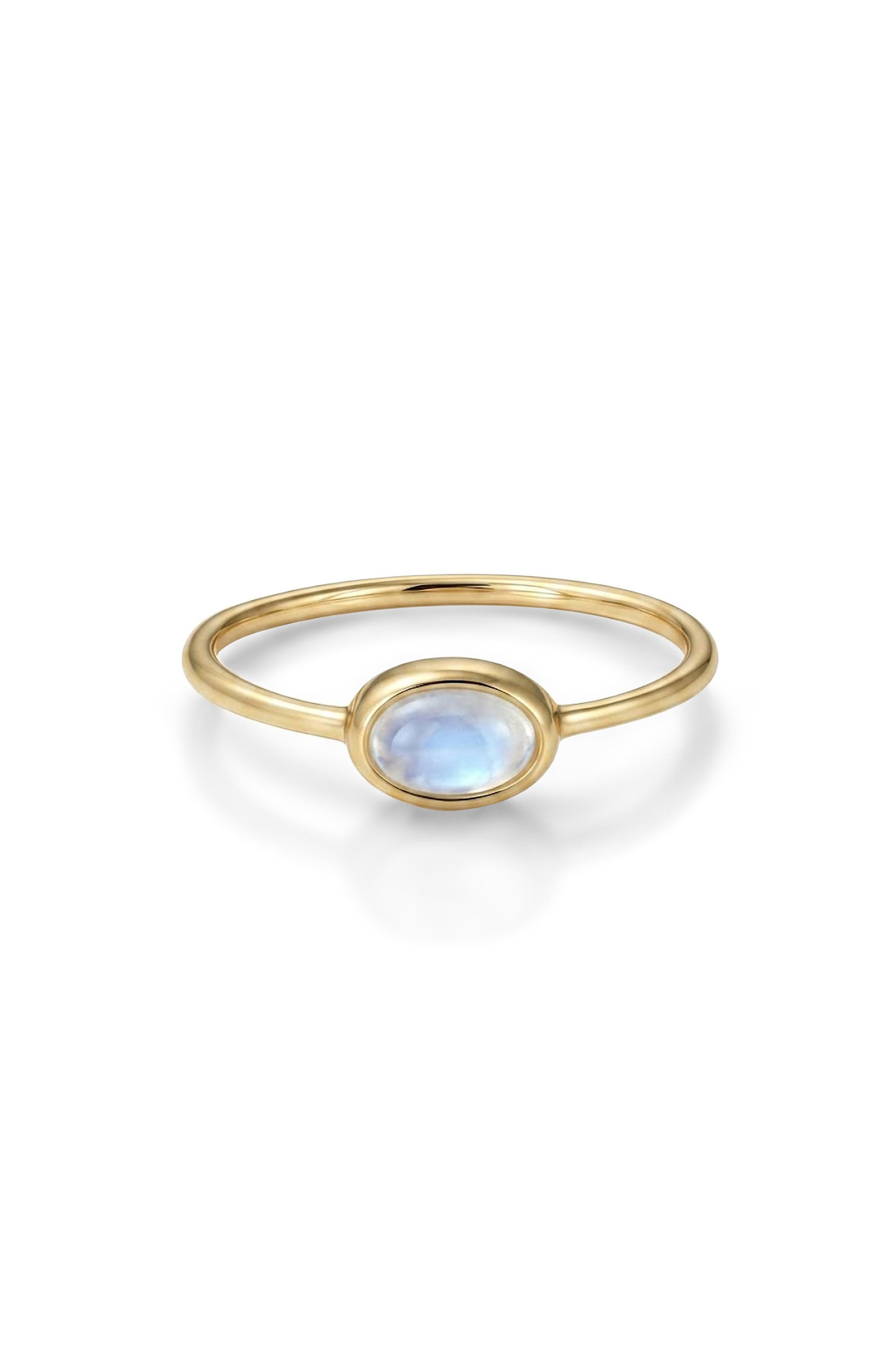 Moonstone 14k Gold Plated Ring
