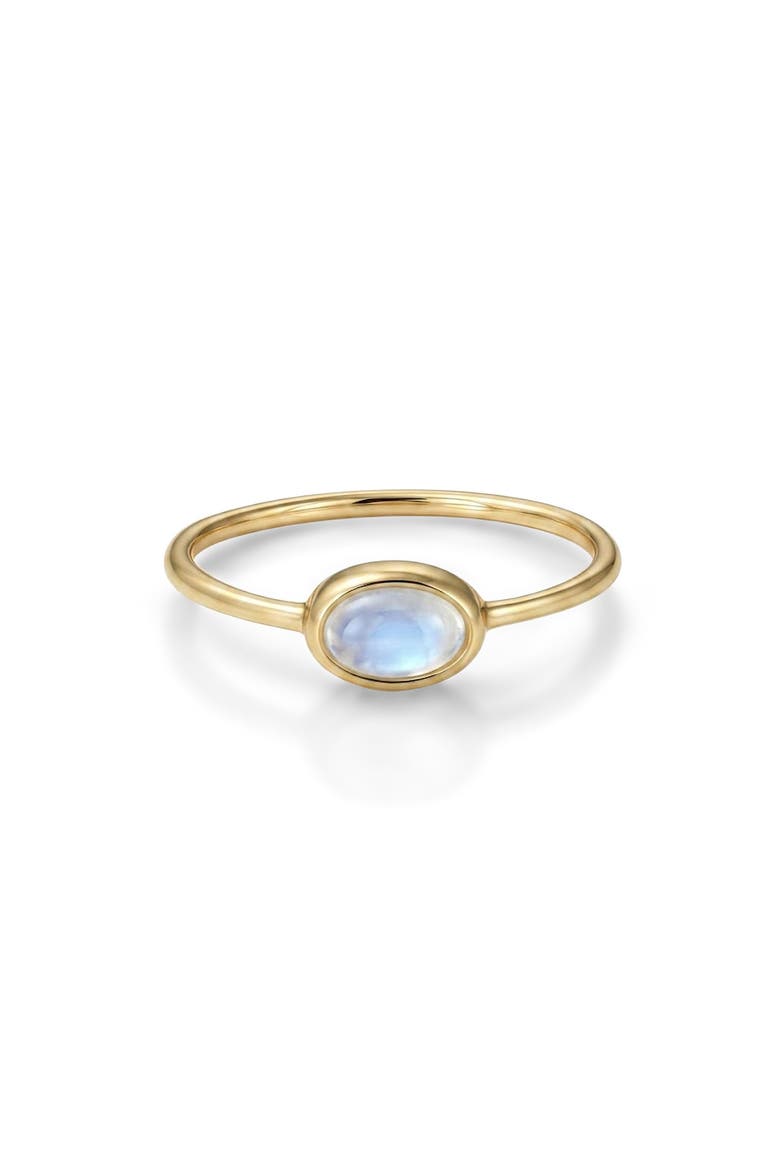 Moonstone 14k Gold Plated Ring, Main, color, GOLD/ WHITE