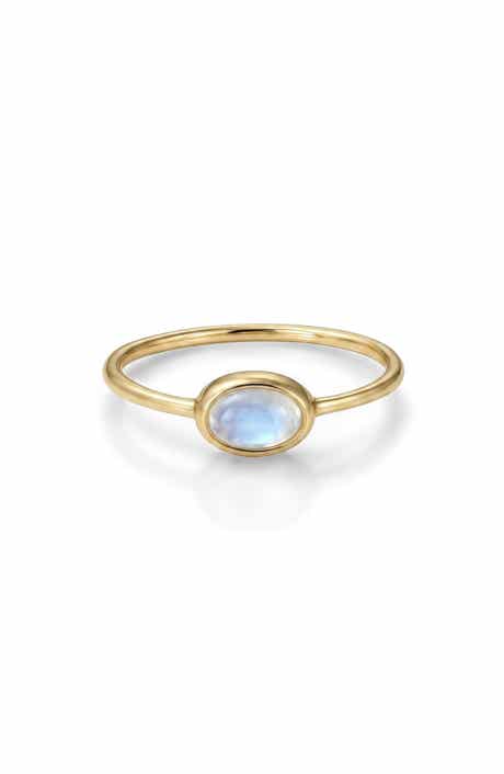 Moonstone 14k Gold Plated Ring