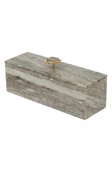 R16 HOME Agate Knob Marble Storage Box