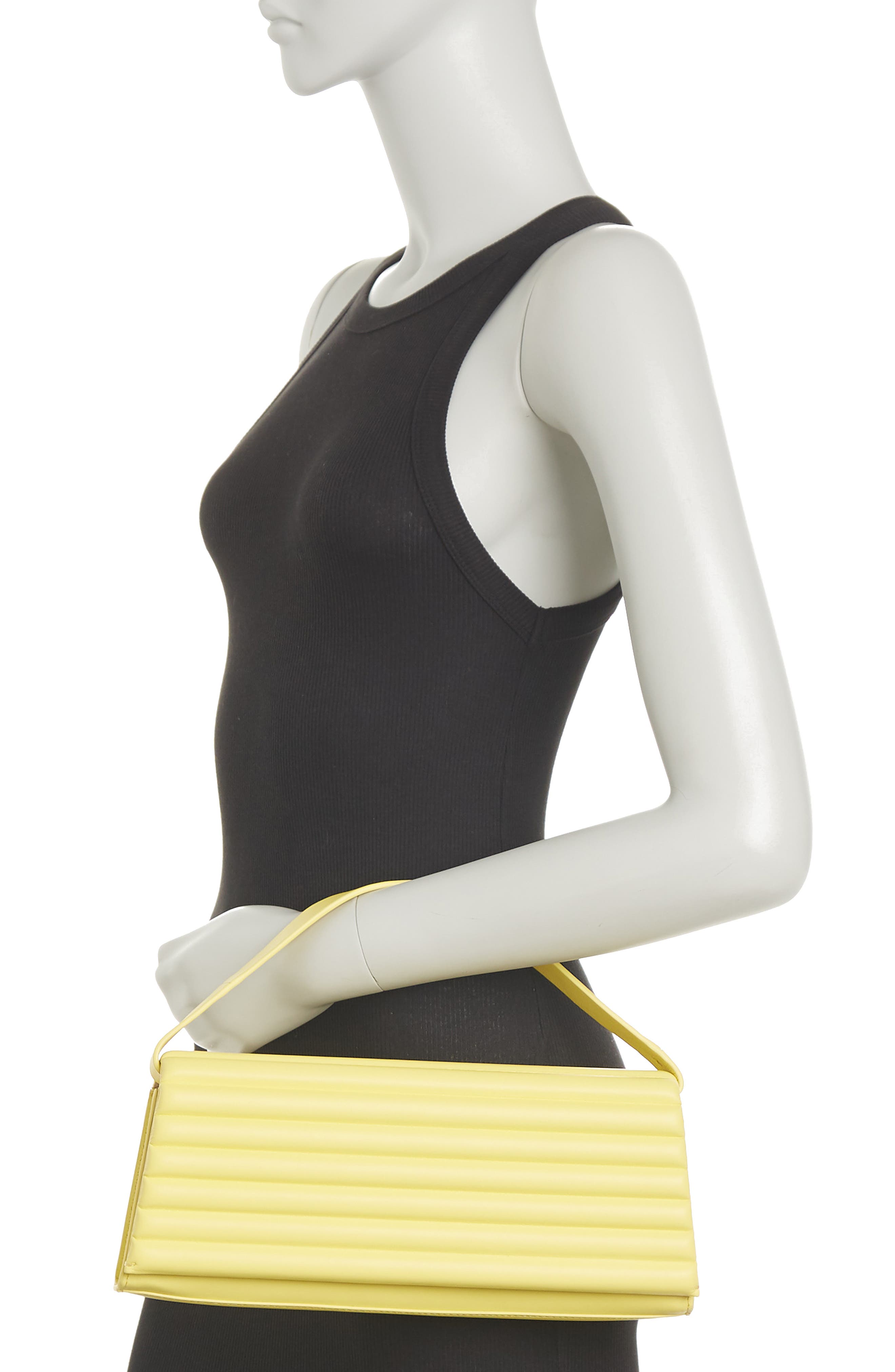 Alez Quilted Padded Leather Clutch, Alternate, color, SUNBEAM