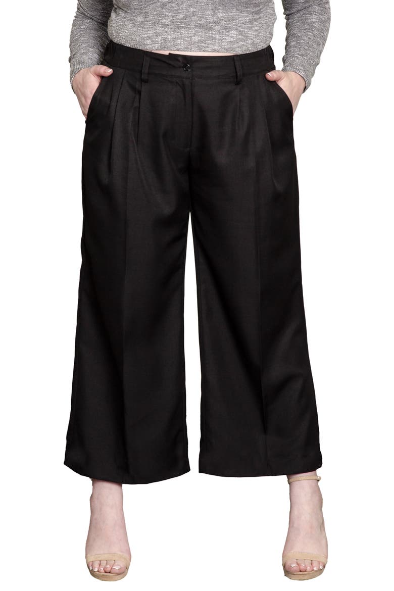 Crop Wide Leg Pants, Main, color, BLACK