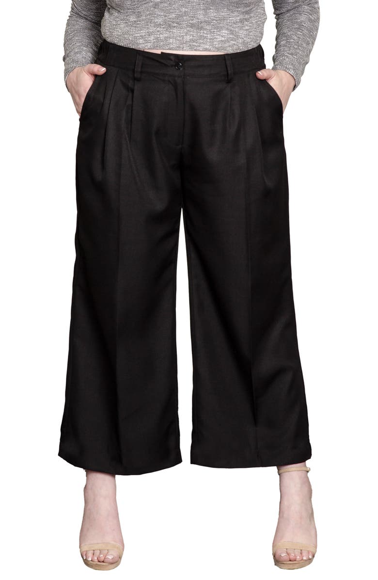 Standards & Practices Crop Wide Leg Pants, Main, color, Black